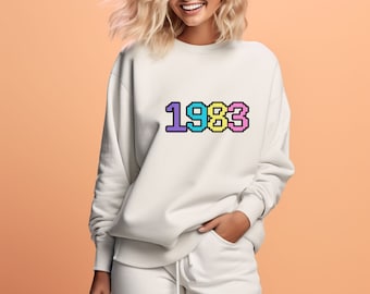 Vintage 1983 Sweatshirt, 1983 sweatshirt, 1983 birth year sweatshirt, Birthday Gift, Gift for Her, Gift for Him, Gift for Mom, Gift for Dad