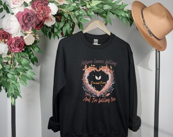 Personalized Custom Autumn love Sweatshirt, Anniversary Gift, Gift for Her, Gift for Him, Personalized Gift, Autumn Gift, Autumn Sweatshirt