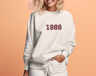 Vintage 1986 Sweatshirt, 1986 sweatshirt, 1986 birth year sweatshirt, Birthday Gift, Gift for Her, Gift for Him, Gift for Mom, Gift for Dad