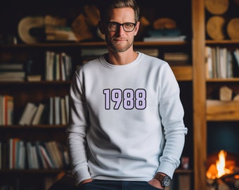 Vintage 1988 Sweatshirt, 1988 sweatshirt, 1988 birth year sweatshirt, Birthday Gift, Gift for Her, Gift for Him, Gift for Mom, Gift for Dad