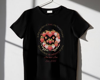 Personalized Custom Strawberry Shirt, Cottagecore Shirt, Gift for her, Gift for him, Anniversary gift, Strawberry Gift, Personalized Gift
