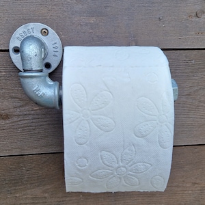 Metal toilet paper holder in industrial design, retro toilet paper holder, toilet paper dispenser, bathroom, guest toilet, gift idea