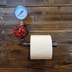 Porta carta igienica in metallo in stile industriale, porta carta igienica, bagno, toilette per gli ospiti, stempunk, regalo di inaugurazione della casa,