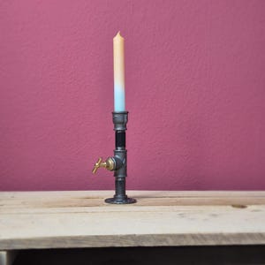 Candeliere in metallo dal design industriale, portacandele nero, portacandele per candele affusolate, Steampunk