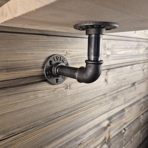 1 pair of wall brackets for wooden shelves, industrial shelf bracket holder, solid metal shelf brackets for the wall - rustic urban shelves