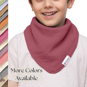 Multi Layer Kids Bandana Bibs | Waterproof and Absorbent Child Bib | Organic Cotton Bib | Toddler Drool Bib | Drool Scarf | Dignity Bib