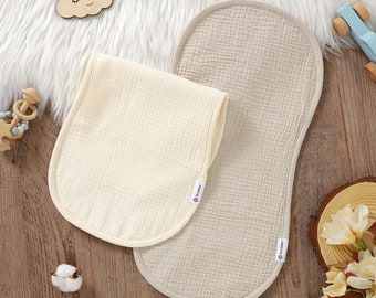 2 Multi-Layer Waterproof Burp Cloths | Organic Cotton Burpcloth | Baby Shower Gift | Baby Burp Rug | Muslin Burp Rug | Unisex Shoulder Rag