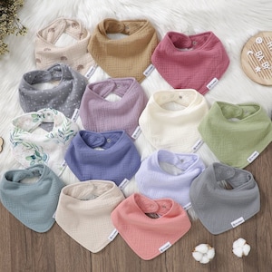 Baby Drool Bibs | Bandana Bibs | Baby Shower Gift | Organic Cotton Dribble Bibs | Muslin Baby Bibs | Waterproof Bibs | New Baby Gift
