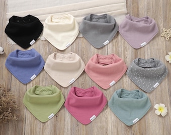BULK Child Bandana Bibs | Waterproof and Absorbent Special Needs Bib | Organic Cotton Bib | Toddler Drool Bibs | Drool Scarf | Dignity Bibs