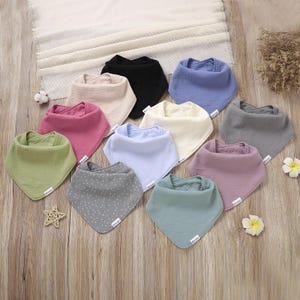 2 Waterproof Layered Kid Bandana Bibs | Toddler Drool Bib | Absorbent Special Needs Bib | Organic Cotton Bib | Dignity Scarf | Spit Bibs