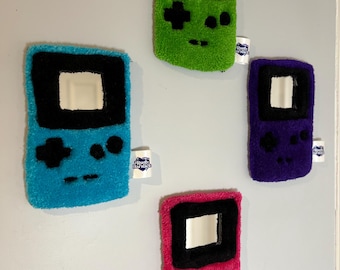 Gameboy Color tufted mirror |  Nintendo mirror | video game rug mirror | 4 inch gamer tufted mirrors