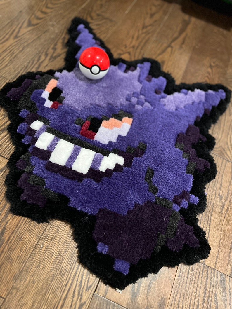 8-bit Gengar Tufted Rug | Gengar Sprite Rug | Pokemon Rug | Anime Rug ...