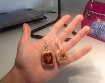 Llaveros de la amistad con forma de sándwich de mantequilla de cacahuete y mermelada