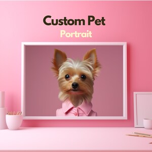 Custom Pet Portrait Painting Canvas, Hero Dog Portrait from Photo, Cute Pet Portrait Painting Digital Art, Portrait Art Design