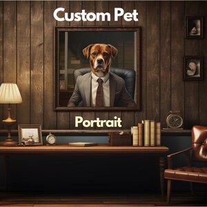 Custom Pet Portrait Painting Canvas, Hero Dog Portrait from Photo, Cute Pet Portrait Painting Digital Art, Portrait Art Design