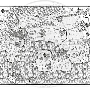 Kanto Region Digital Art Poster | Fantasy Map | Pokemon Inspired Print