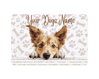 Personalisierte Haustierfuttermatte, benutzerdefinierte Hundefuttermatte, Hundefütterungsmatte, niedliche Haustiermatte, Geschenk für Hundeliebhaber