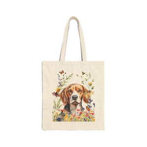 Beagle Canvas Tote Bag for Dog Lovers