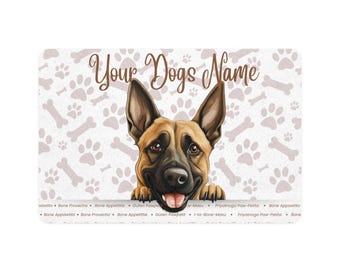 Comedero personalizado para perros belgas malinois, comedero personalizado, tapete para comedero, decoración para mascotas, regalo para amantes de los perros.