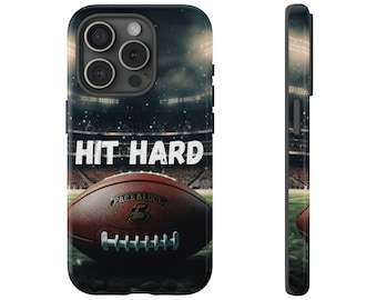 Hit Hard Football-telefonskal från Tough Cases (iPhone, Google Pixel, Samsung Galaxy)