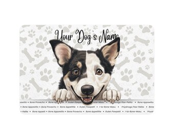 Canaan Personalized Pet Food Mat - Custom Dog Feeding Station, Dog Bowl Placemat, Puppy Gift, Home Decor, Pet Lovers