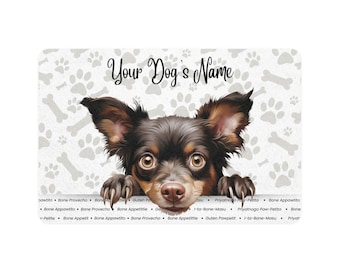 Mudi Personalized Pet Food Mat, Custom Dog Food Mat, Dog Feeding Mat, Cute Pet Mat, Dog Lovers Gift