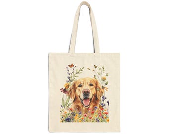 ゴールデンレトリバー キャンバストートバッグ：環境に優しい犬好きへ