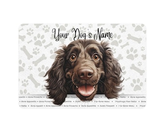 Boykin Spaniel Personalized Pet Food Mat, Custom Dog Bowl Mat, Dog Placemat, Waterproof Pet Mat, Dog Decor, Pet Feeding Station