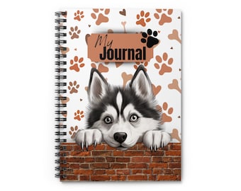 Siberian Husky Spiral Notebook - Ruled Line