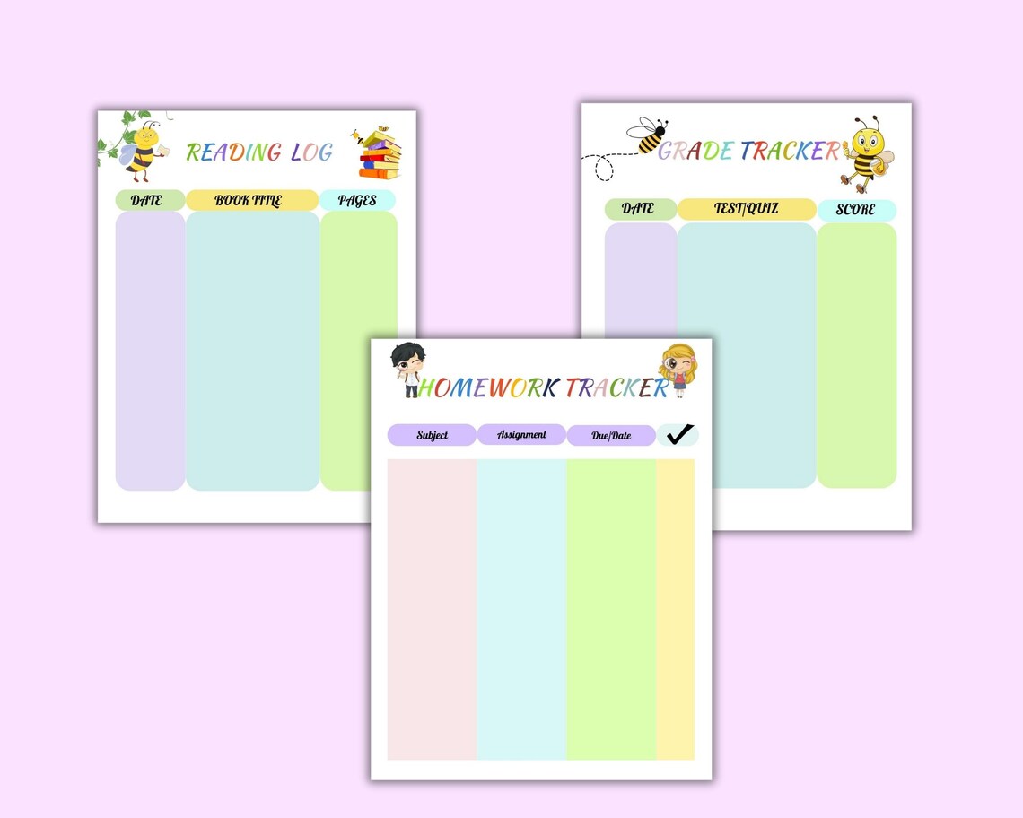 Printable Planner for Kids Kids School Planner Kids - Etsy