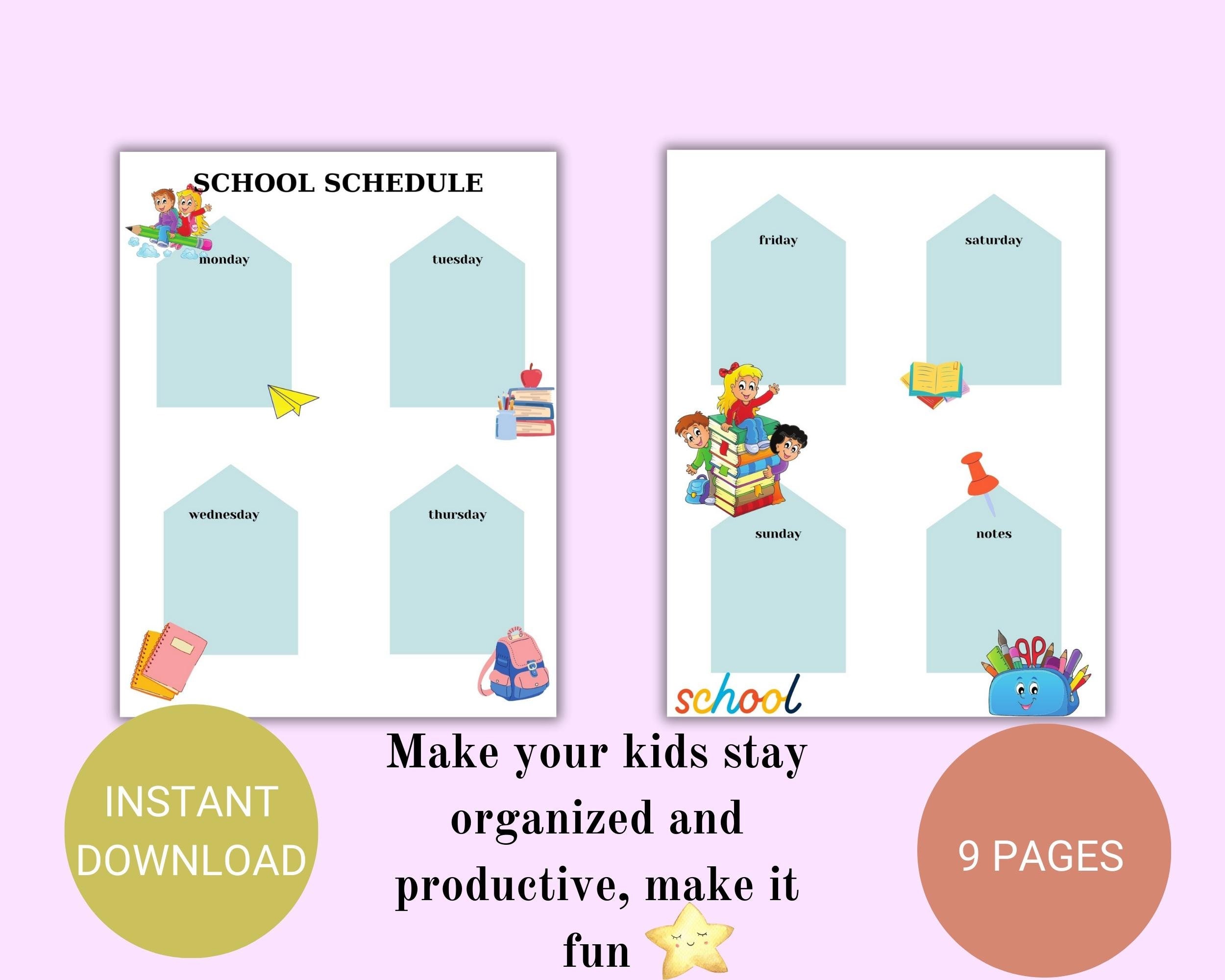 Printable Planner for Kids Kids School Planner Kids - Etsy
