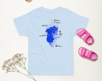 Greater Albania - Map - Blue - Toddler jersey t-shirt