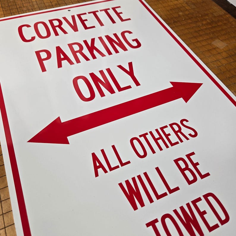 Corvette Parking Only Metal Rigid Sign - Etsy