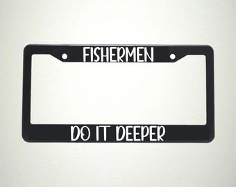 Warning Addicted to Fishing Vehicle License Plate Holder