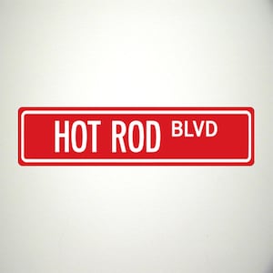 Letrero metálico de Hot Rod Blvd: decoración de garaje