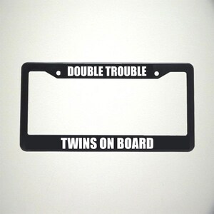 Twins on Board License Plate Holder