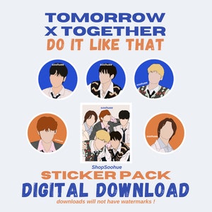 TXT Tomorrow X Together Do It Like That DIGITAL Stickers PNG, Instant Download