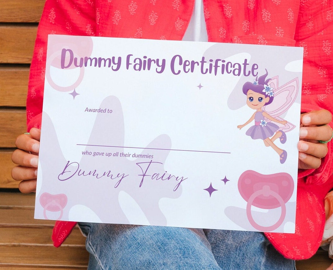 Dummy Fairy Certificate / DIGITAL DOWNLOAD Etsy