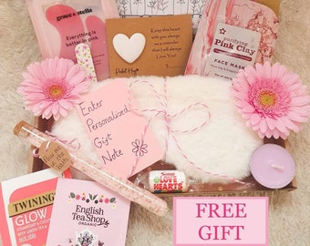 SALE! Free delivery! Pamper Hamper Gift Box Get well soon For Her Self Care Package Letterbox Birthday Hug in a Box Personalised Spa Vegan