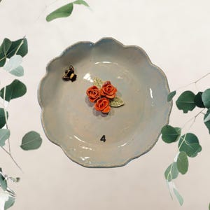 Ceramic Bee Bath Bird Feeder: Garden Flower Cup with Stake