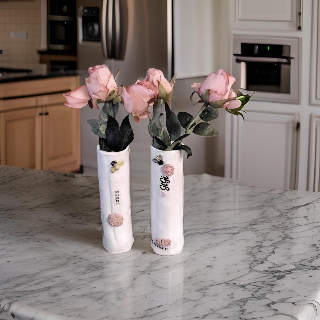 Customised Container Vase Personalized Handmade Stoneware Vase: Custom Names & Dates - Etsy