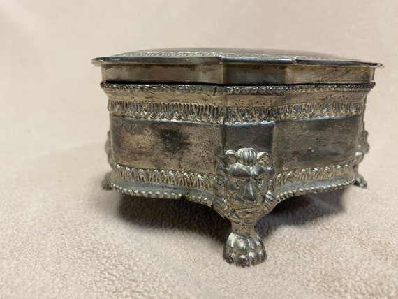 Metal jewelry box with blue velvet inside - image 5