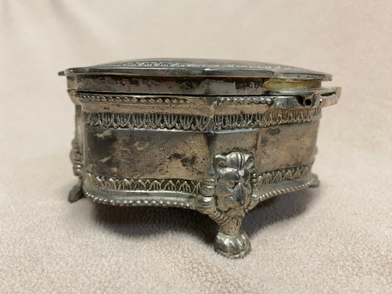 Metal jewelry box with blue velvet inside - image 6