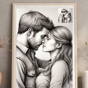 Modern Minimalism Abstract Line Drawing Intimate Couple Love Man Woman Hug  Kiss Canvas Painting for Living Room Bedroom Wall Poster Picture Home Decor  : Amazon.se: Home & Kitchen
