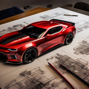 Red Chevy Camaro ZL1 1LE
