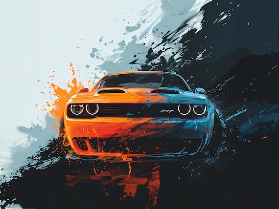 Dodge Challenger Abstract - Etsy