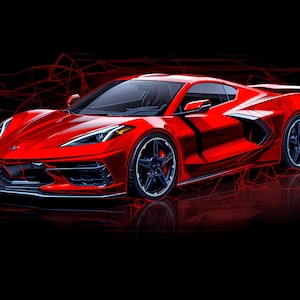 Red Chevy C8 Corvette