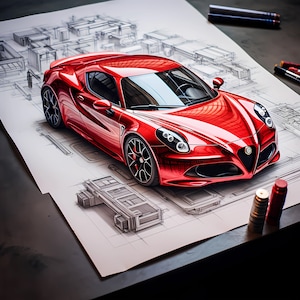Alfa Romeo 4C Sketch