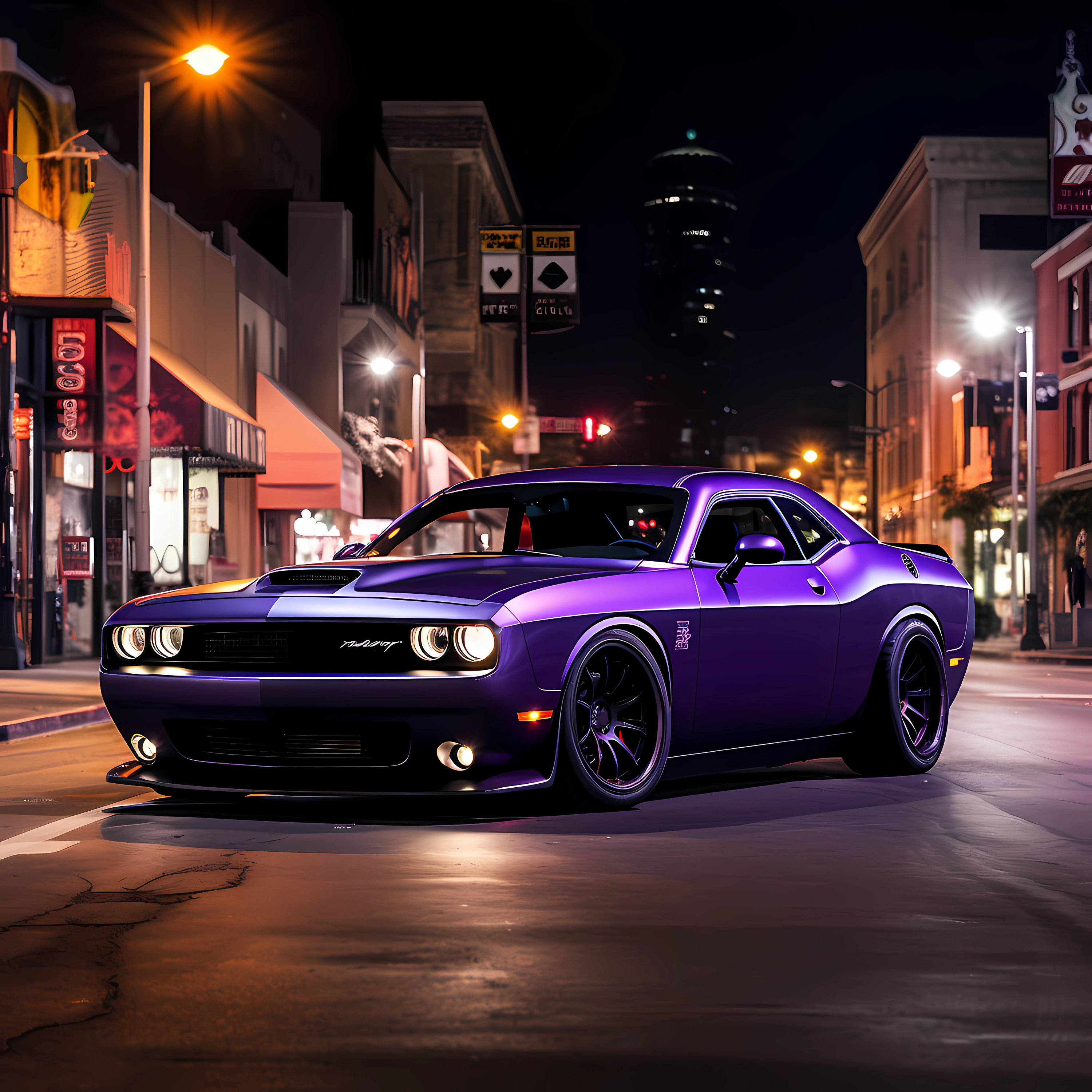 Purple Dodge Challenger Hellcat