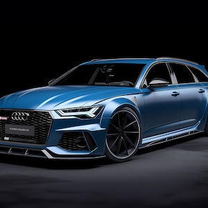 Blue Audi RS6 Avant